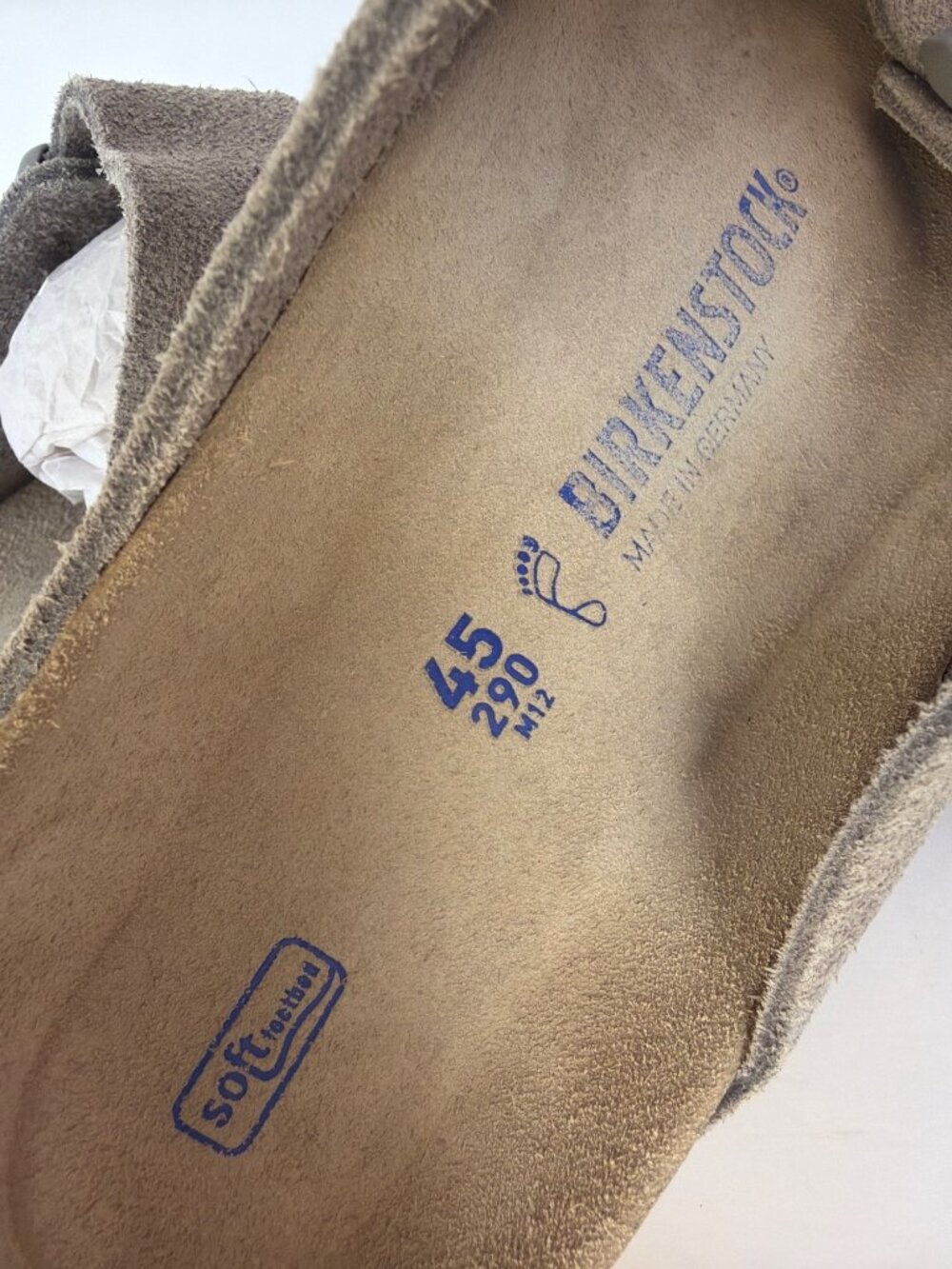 Birkenstock Arizona Suede Unisex Sandals Stone Coin Gray Men Size 45 - Picture 8 of 10
